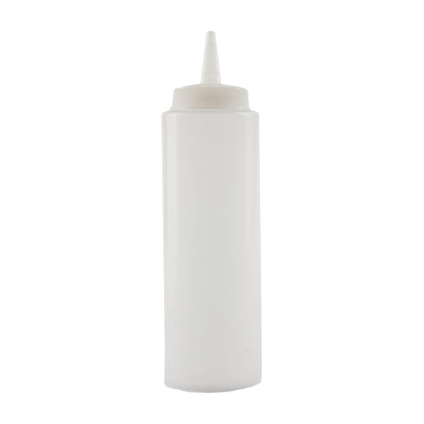 Tablecraft Squeeze Bottle, Clear, Standard Cone Tip, Natural Top - Image 2