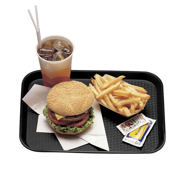 Cambro 12" x 16" Black Fast Food Tray - Image 3