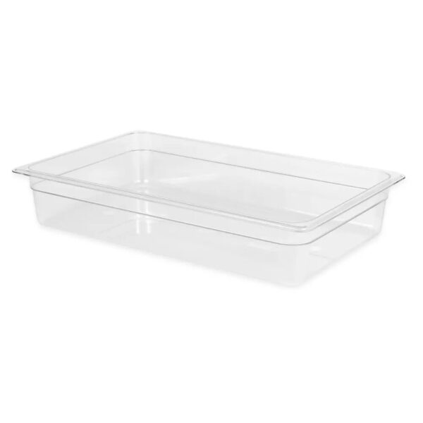 Cambro Camwear Full Size Clear Polycarbonate Food Pan 4" Deep - Image 2