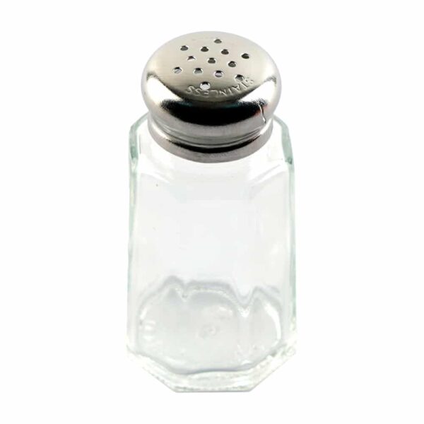 Tablecraft Salt & Pepper Shaker Paneled 1 Oz. Stainless Steel Top - Image 2