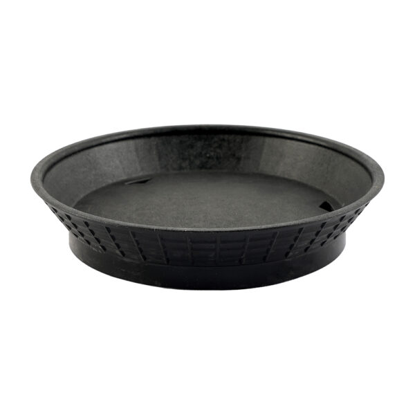 Tablecraft Black Plastic Polypropylene Round Diner Platter / Fast Food Basket with Base