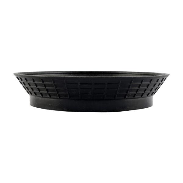 Tablecraft Black Plastic Polypropylene Round Diner Platter / Fast Food Basket with Base - Image 3