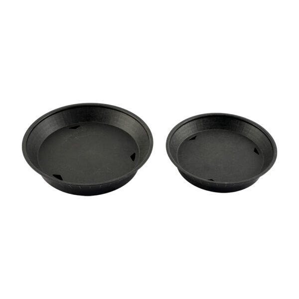 Tablecraft Black Plastic Polypropylene Round Diner Platter / Fast Food Basket with Base - Image 4