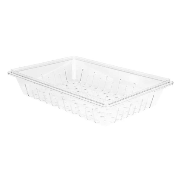 Cambro Camwear 26" x 18" x 5" Clear Plastic Food Drain Box Colander