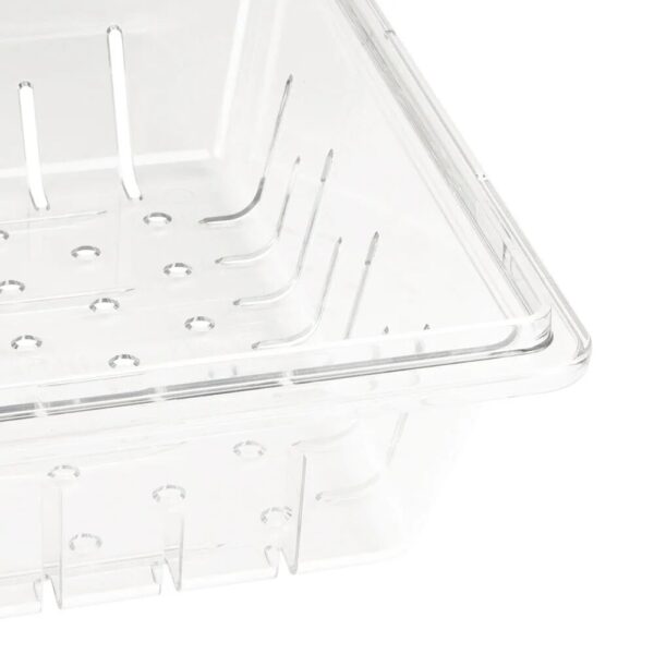 Cambro Camwear 26" x 18" x 5" Clear Plastic Food Drain Box Colander - Image 3