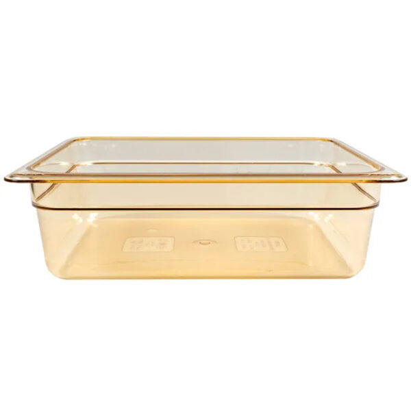 Cambro H-Pan: 1/2 Size Amber High Heat Plastic Food Pan 4" Deep - Image 2