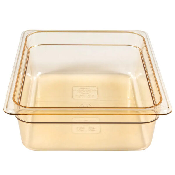 Cambro H-Pan: 1/2 Size Amber High Heat Plastic Food Pan 4" Deep - Image 4