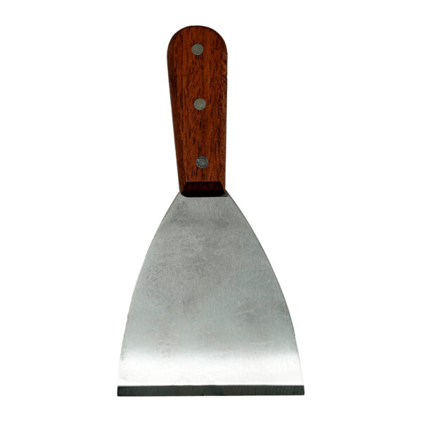 Tablecraft Stainless Steel 8'' Scraper with 4'' Blade, Wood Handle - Image 2