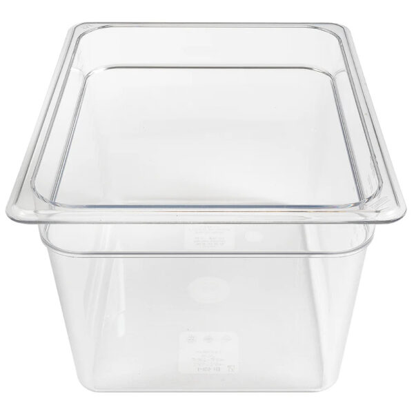 Cambro Camwear 1/2 Size Clear Polycarbonate Food Pan 8" Deep - Image 4