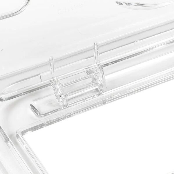 Cambro Camwear 1/3 Size Clear Polycarbonate Flip Lid with Spoon Notch - Image 5