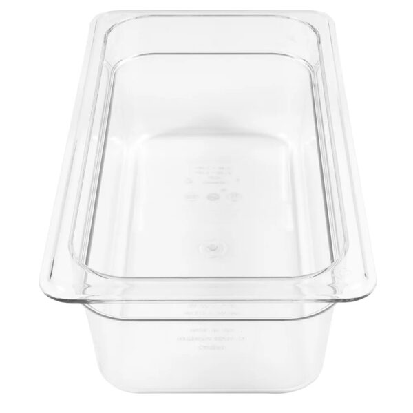 Cambro Camwear 1/3 Size Clear Polycarbonate Food Pan 4" Deep - Image 4