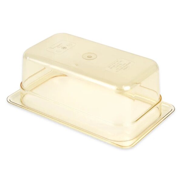 Cambro H-Pan: 1/4 Size Amber High Heat Plastic Food Pan 4" Deep - Image 2