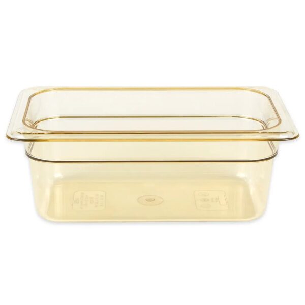 Cambro H-Pan: 1/4 Size Amber High Heat Plastic Food Pan 4" Deep - Image 3