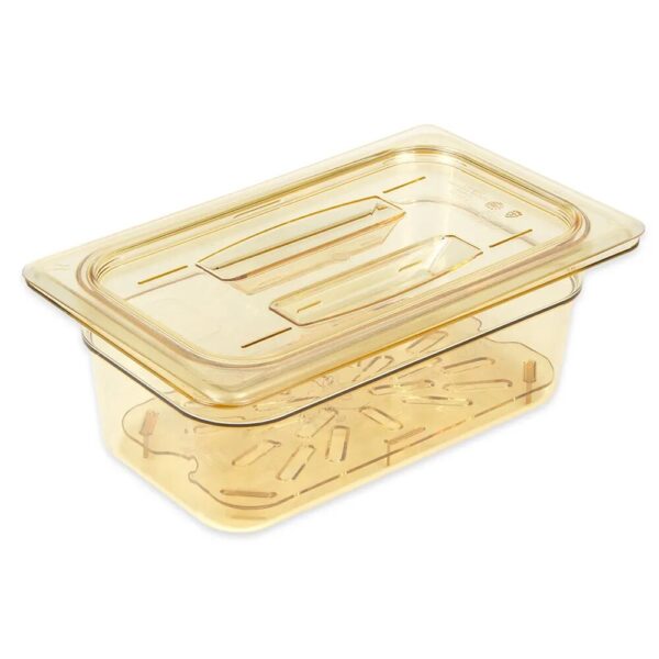 Cambro H-Pan: 1/4 Size Amber High Heat Plastic Food Pan 4" Deep - Image 5