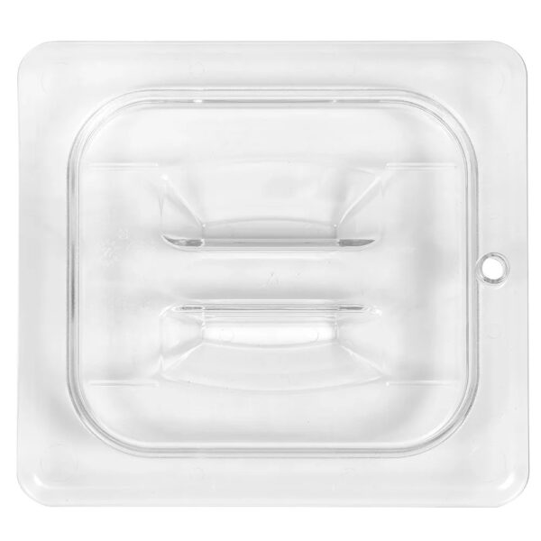 Cambro Camwear 1/6 Size Clear Polycarbonate Handled Lid - Image 3