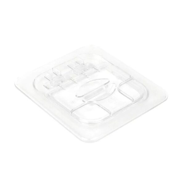 Cambro Camwear 1/6 Size Clear Polycarbonate Flip Lid - Image 4