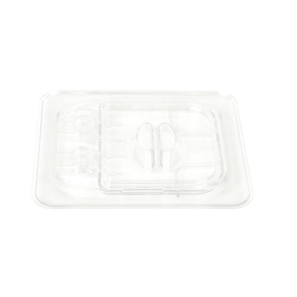 Cambro Camwear 1/6 Size Clear Polycarbonate Flip Lid - Image 3