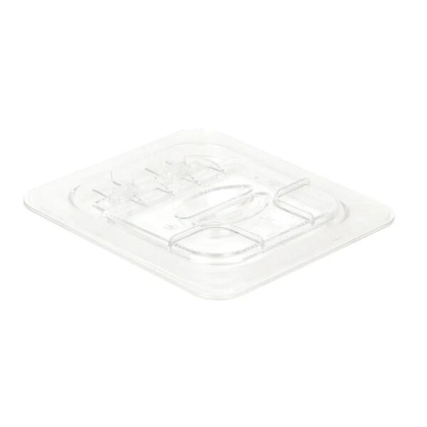 Cambro Camwear 1/6 Size Clear Polycarbonate Flip Lid - Image 2
