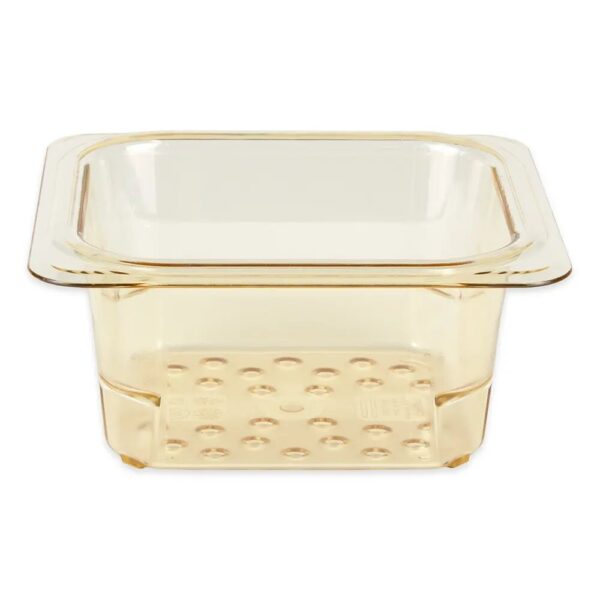 Cambro H-Pan: 1/6 Size Amber High Heat Plastic Colander Pan 3" Deep - Image 3
