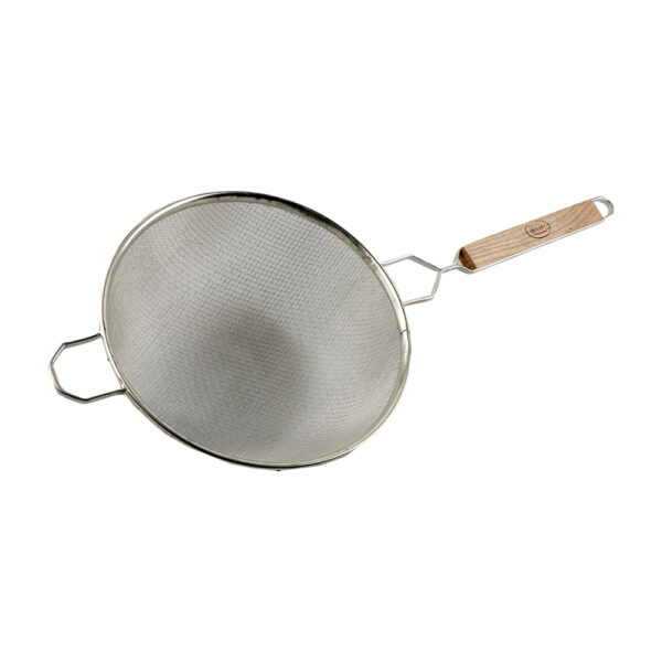 Tablecraft Strainer 10 1/4 " Dia Tinned, Fine Mesh Wooden Handle