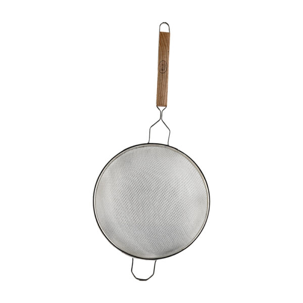 Tablecraft Strainer 10 1/4 " Dia Tinned, Fine Mesh Wooden Handle - Image 3