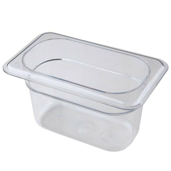 Cambro Camwear 1/9 Size Clear Polycarbonate Food Pan 4" Deep