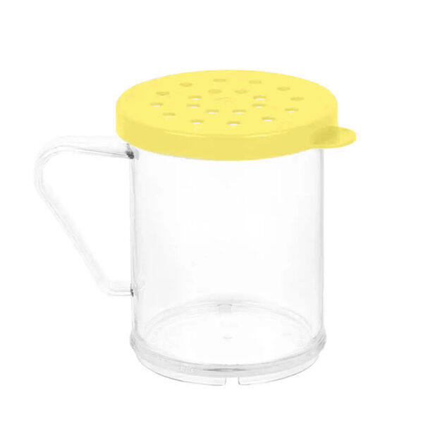 Cambro Camwear 10 oz. Polycarbonate Shaker with Yellow Lid for Cheese