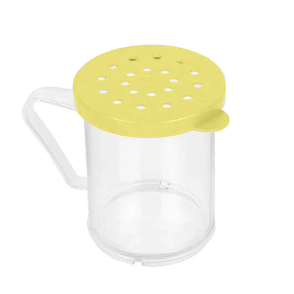 Cambro Camwear 10 oz. Polycarbonate Shaker with Yellow Lid for Cheese - Image 2