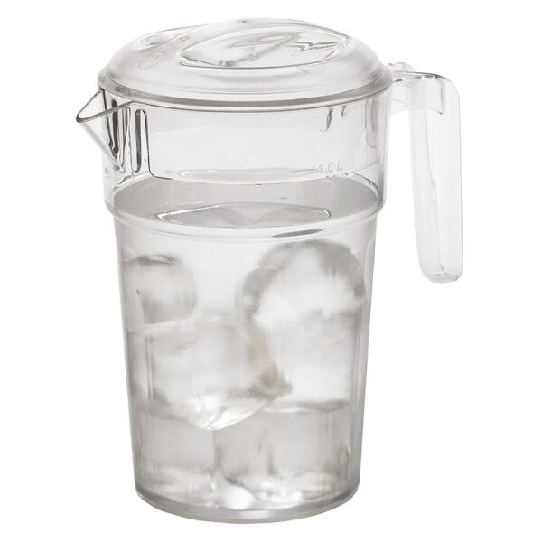 Cambro Camwear 1 Liter Self-Service Stackable Pitcher with Lid - Image 2